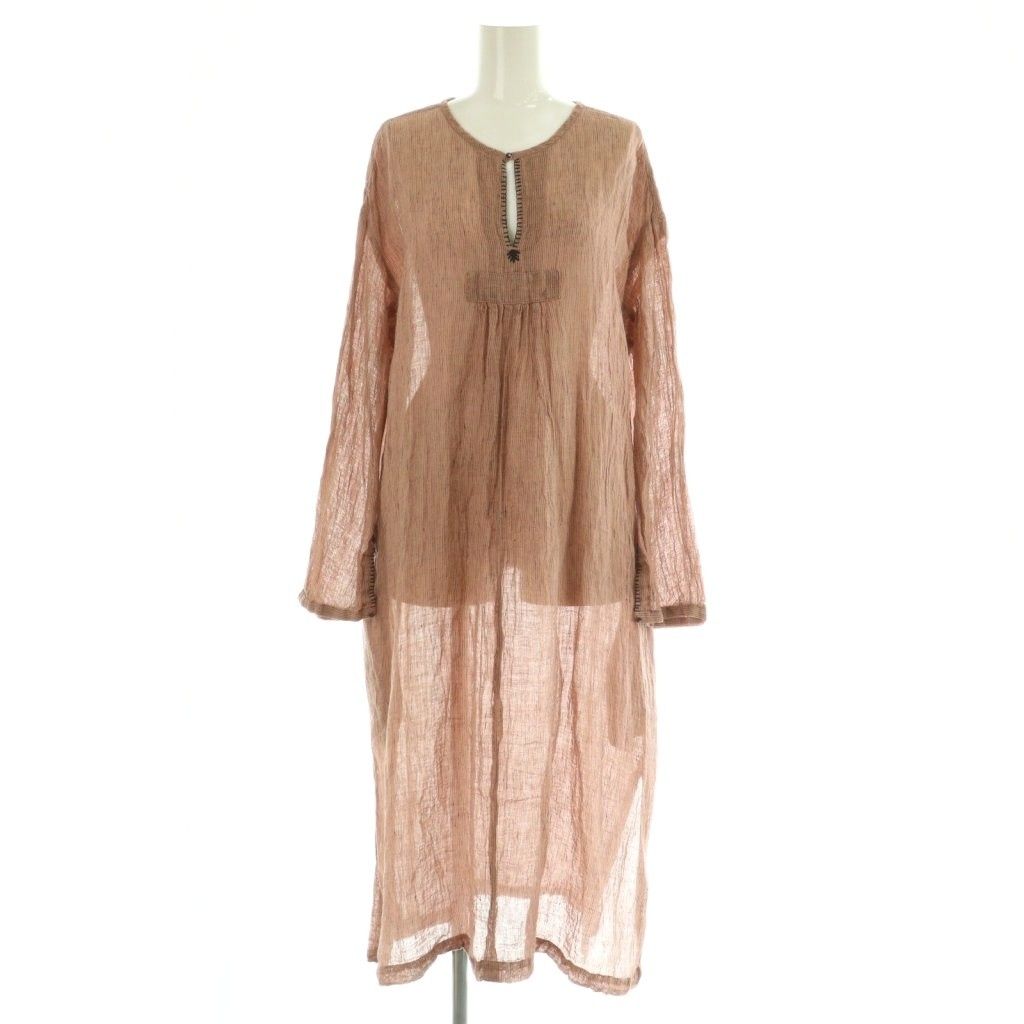 パドカレ pas de calais リネンワンピース ロング ストライプ 34