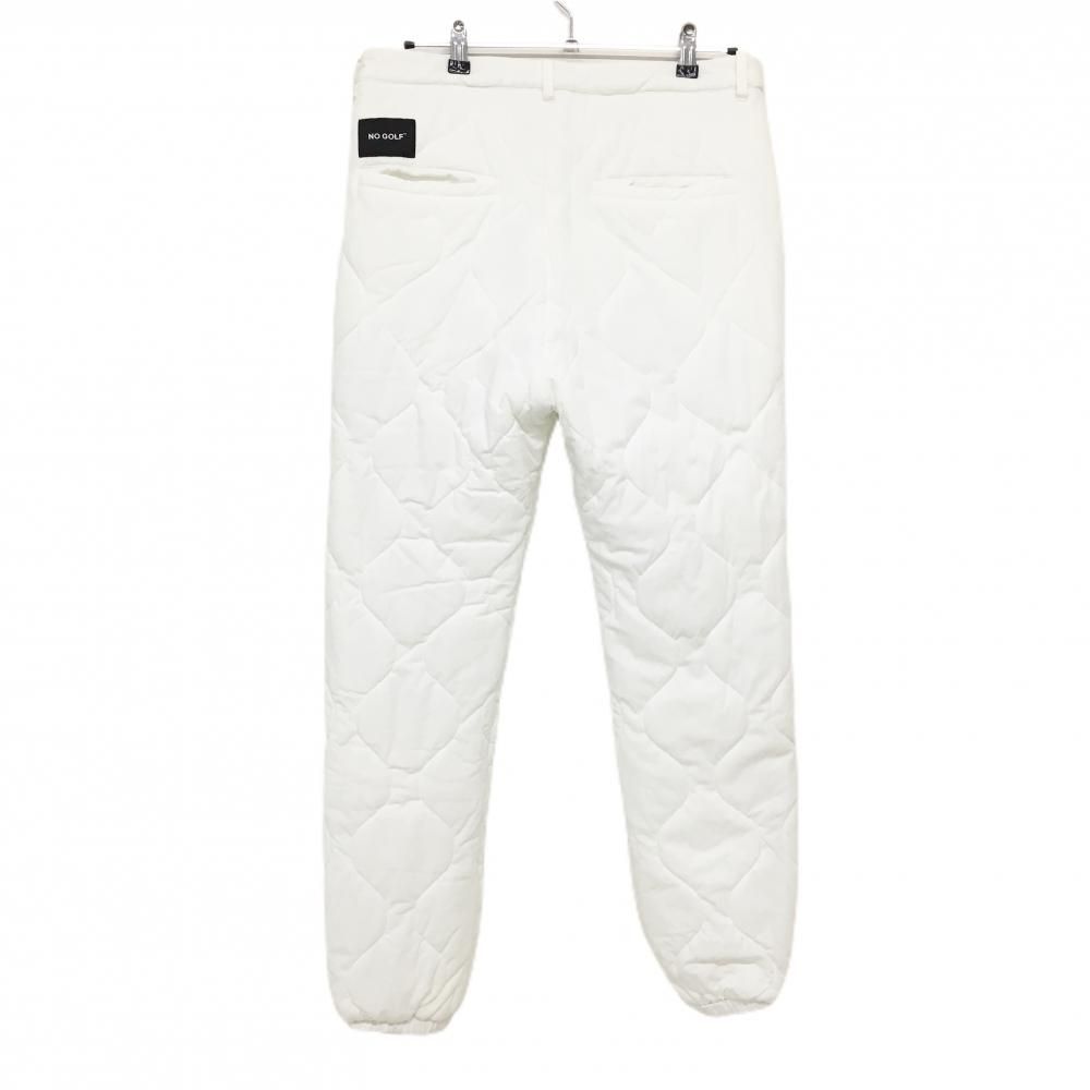 超美品】ノーコーヒー×クラブハウス 中綿パンツ 白×黒 キルティング 裾