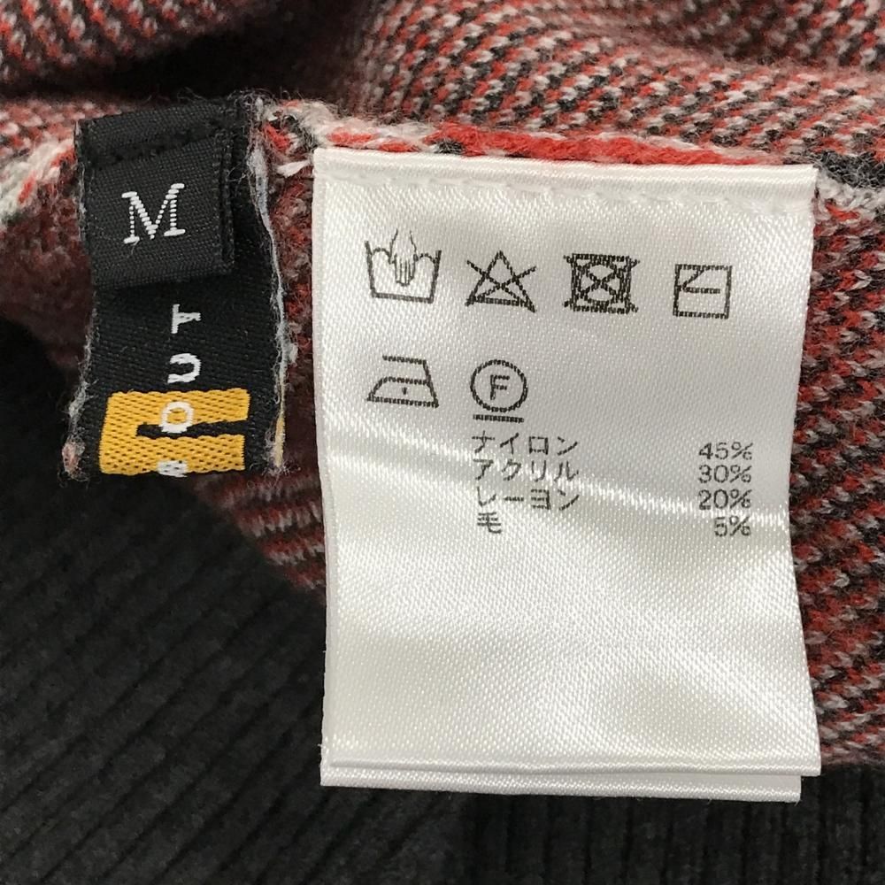 【超美品】ラウドマウス タートルネックセーター 白×グレー 女性柄 モナ ニット ウール混 レディース M ゴルフウェア LOUDMOUTH