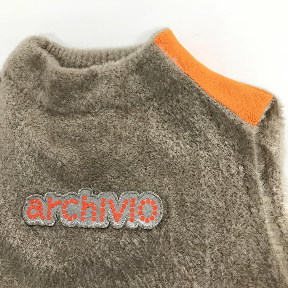 超美品】アルチビオ ニットベスト ライトブラウン系×オレンジ サイド