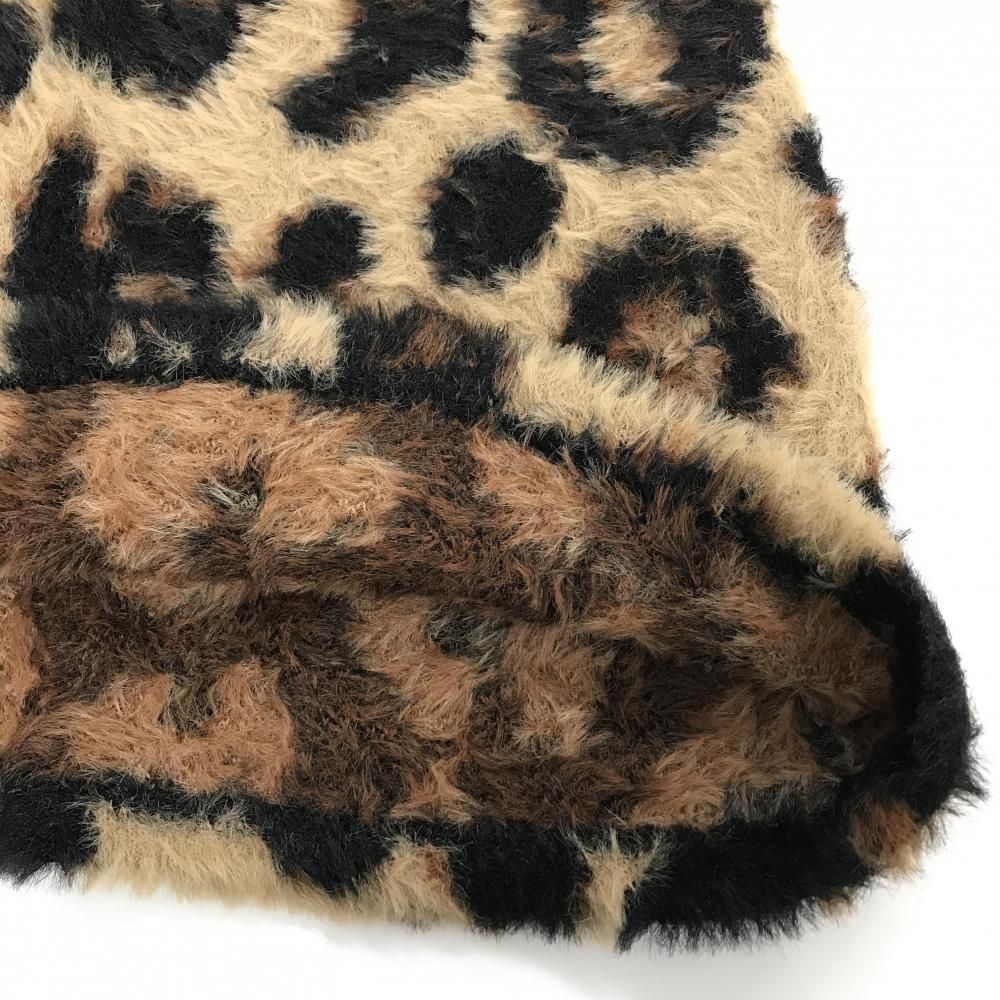 超美品】パーリーゲイツ ニットスカート ベージュ×黒 レオパード