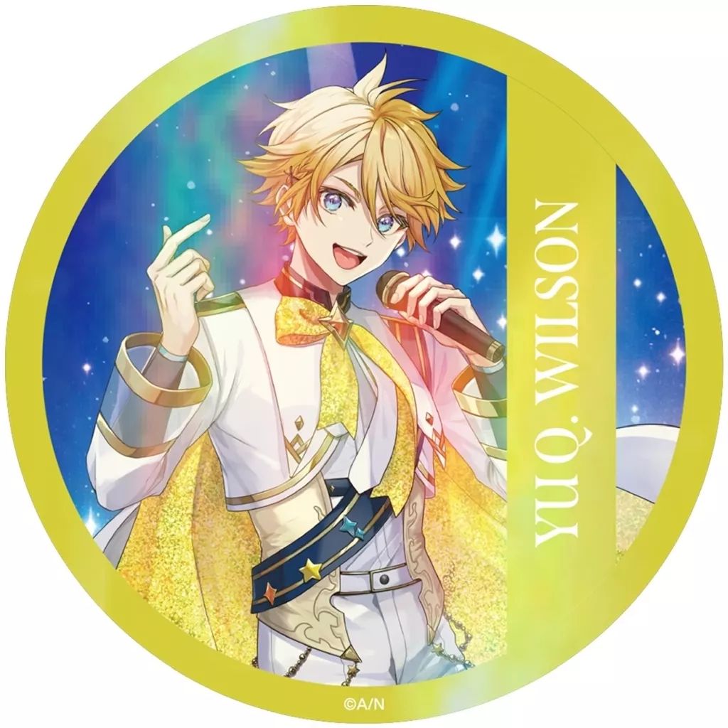 にじさんじ ユウQウィルソン ハーフアニバーサリー 缶バッジ 中古】バッジ・ビンズ ユウ Q ウィルソン(2) ホログラム缶バッジ