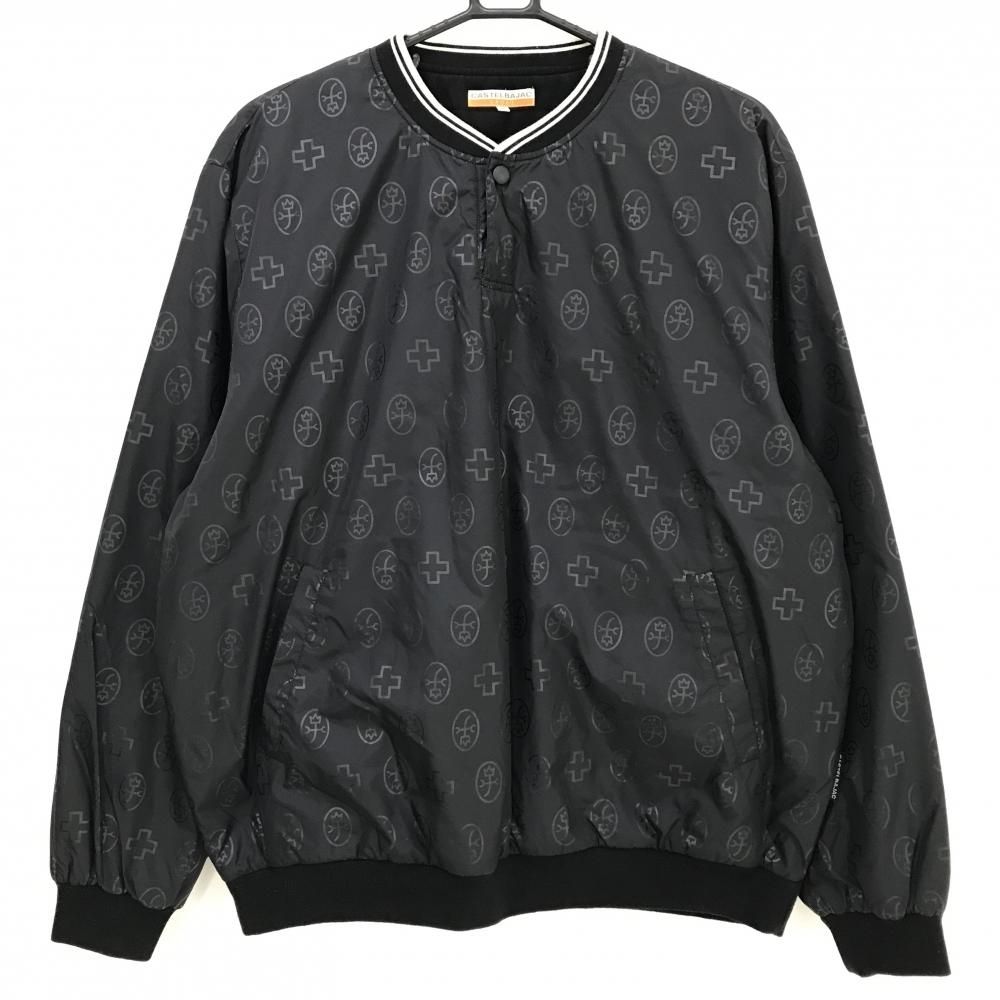 美品】カステルバジャック 中綿ブルゾン 黒 ロゴ総柄 裏起毛 メンズ 4