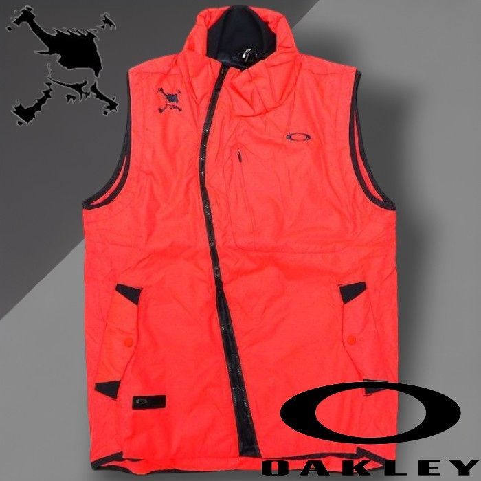 新品　L オークリー OAKLEY ゴルフ 中綿ジャケット 2WAY ベスト OAKLEY オークリー スカル ゴルフ 高保湿 軽量ナイロン オフセット