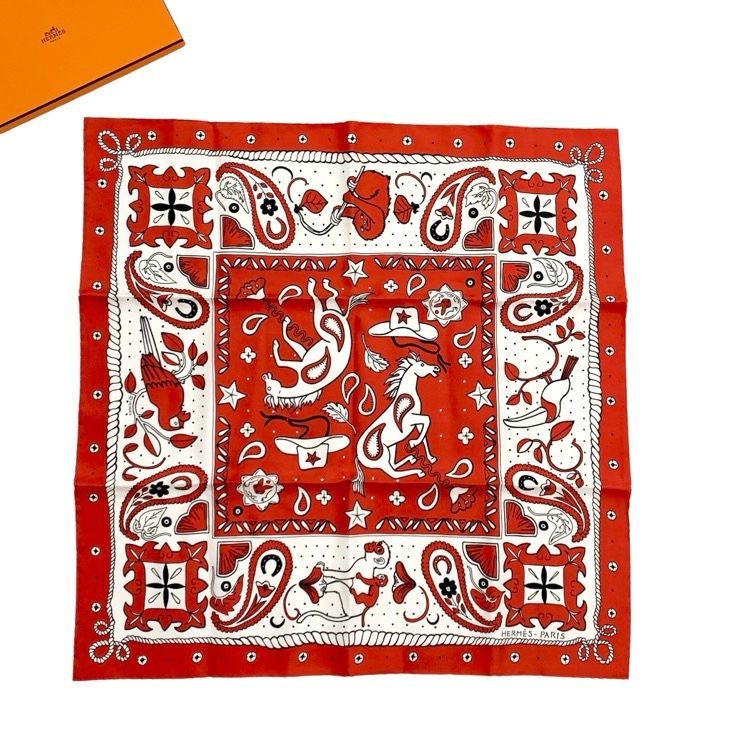 レア希少　エルメス　バンダナ　カレ　55 レオパード　レッド レア希少 エルメス バンダナ カレ 55 レオパード レッド レア希少