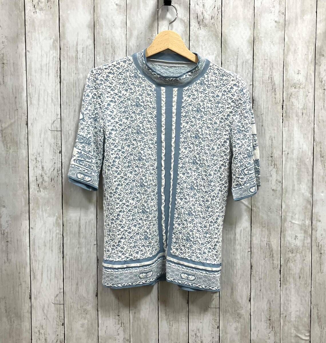 Mame Kurogouchi/半袖ニット/24SS/Landscape Graphic Sheer Knitte d