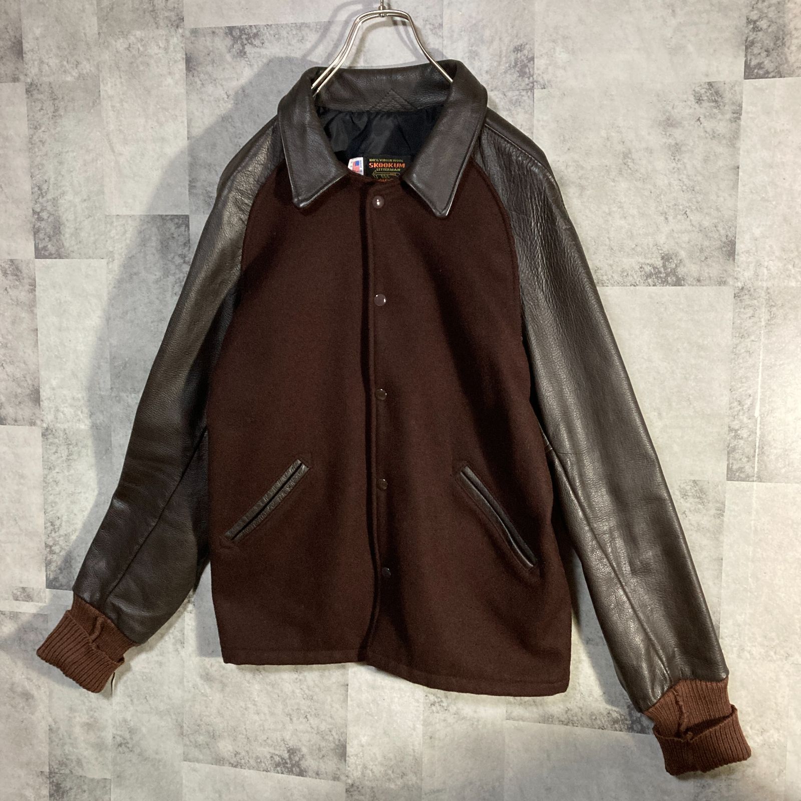 USA製 SKOOKUM スクーカム ファラオジャケット 袖レザー スタジャン
