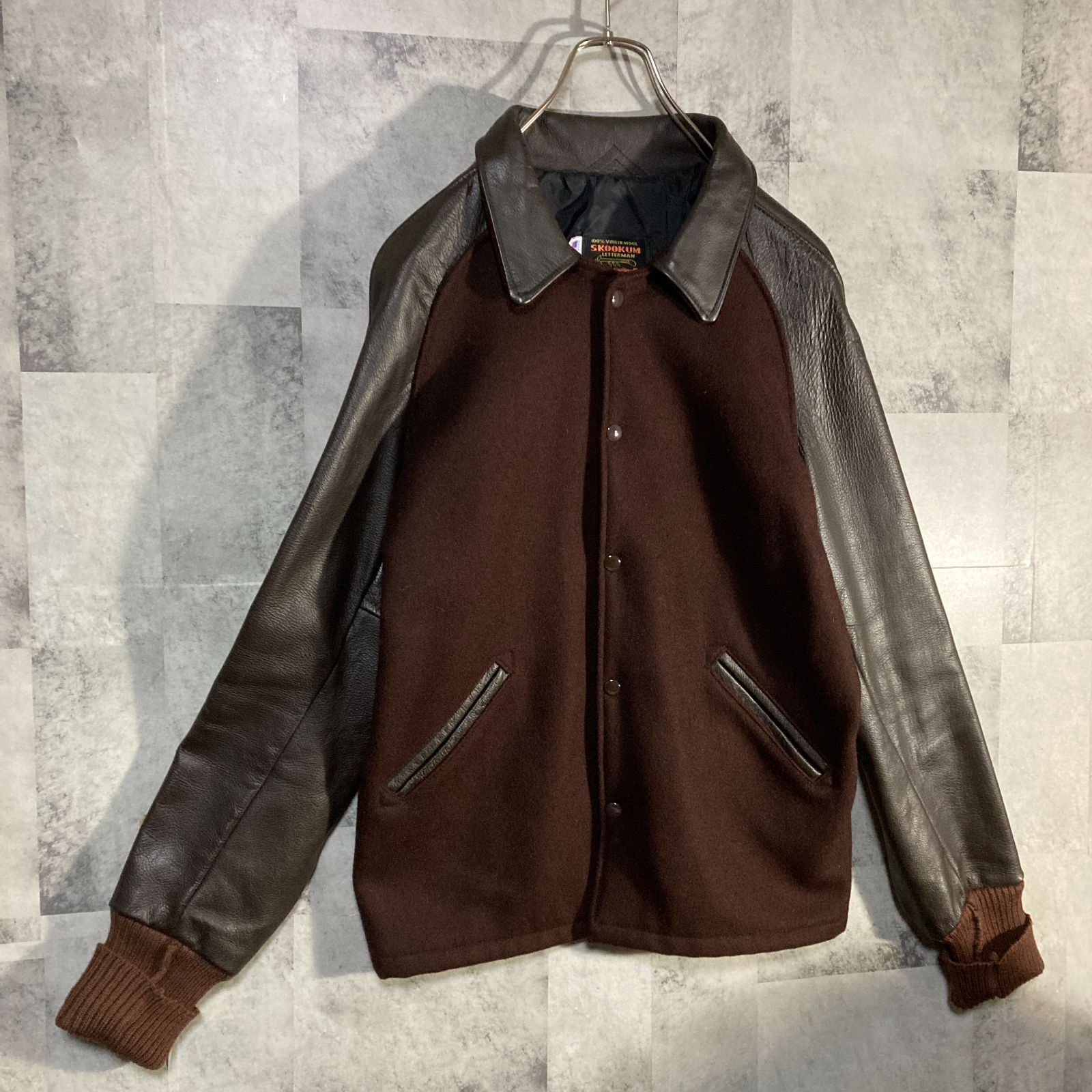 USA製 SKOOKUM スクーカム ファラオジャケット 袖レザー スタジャン