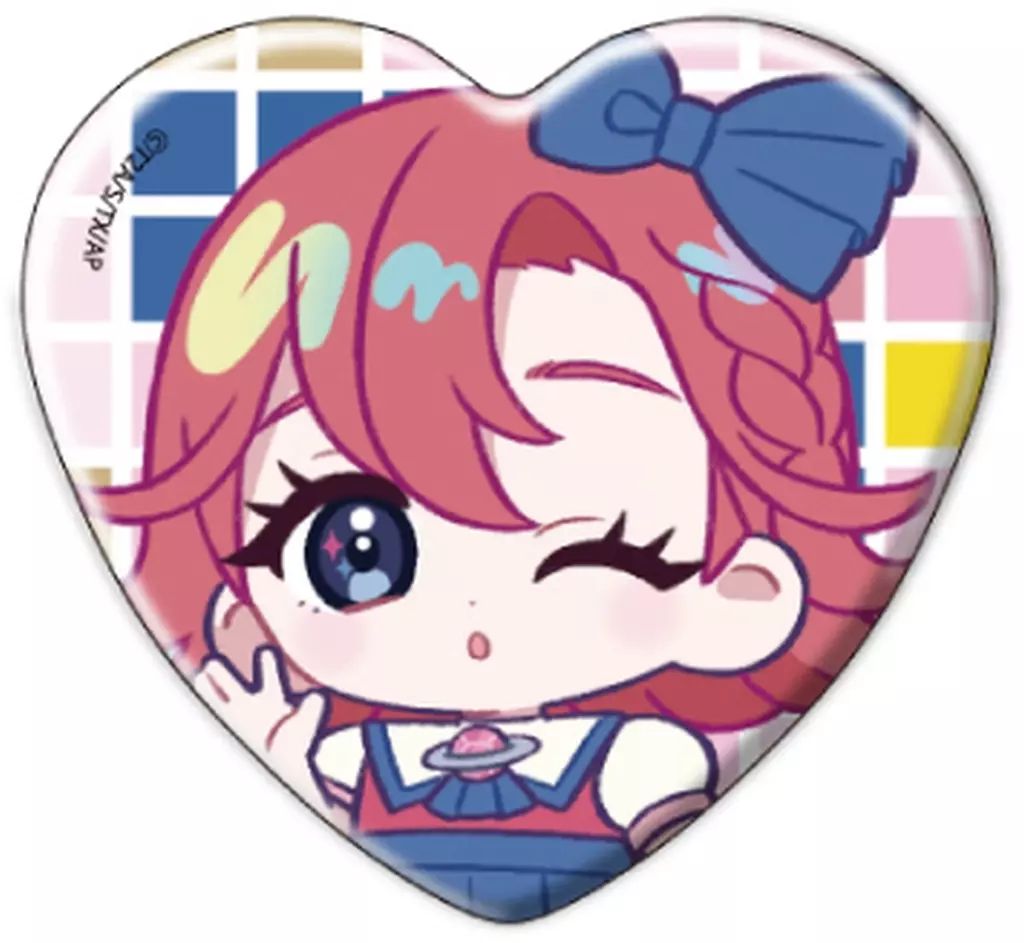 中古】バッジ・ビンズ 七浦おとめ 「ハート型缶バッジ ひみつの