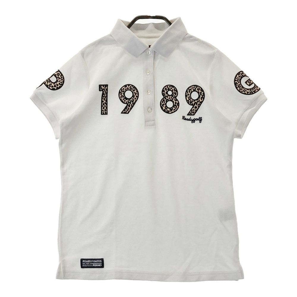 サイズ：1 PEARLY GATES パーリーゲイツ 半袖ポロシャツ 総柄 ホワイト