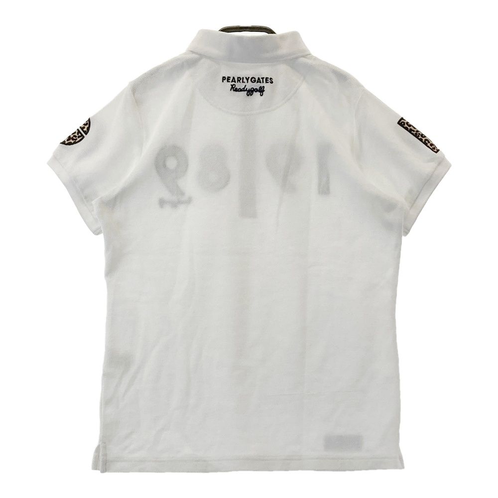 サイズ：1 PEARLY GATES パーリーゲイツ 半袖ポロシャツ 総柄 ホワイト