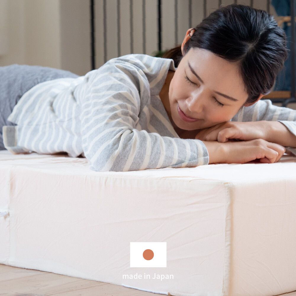 極厚17cm 折り畳み高反発マットレス ダブル 硬め 3つ折り 日本製 約140X195X17cm