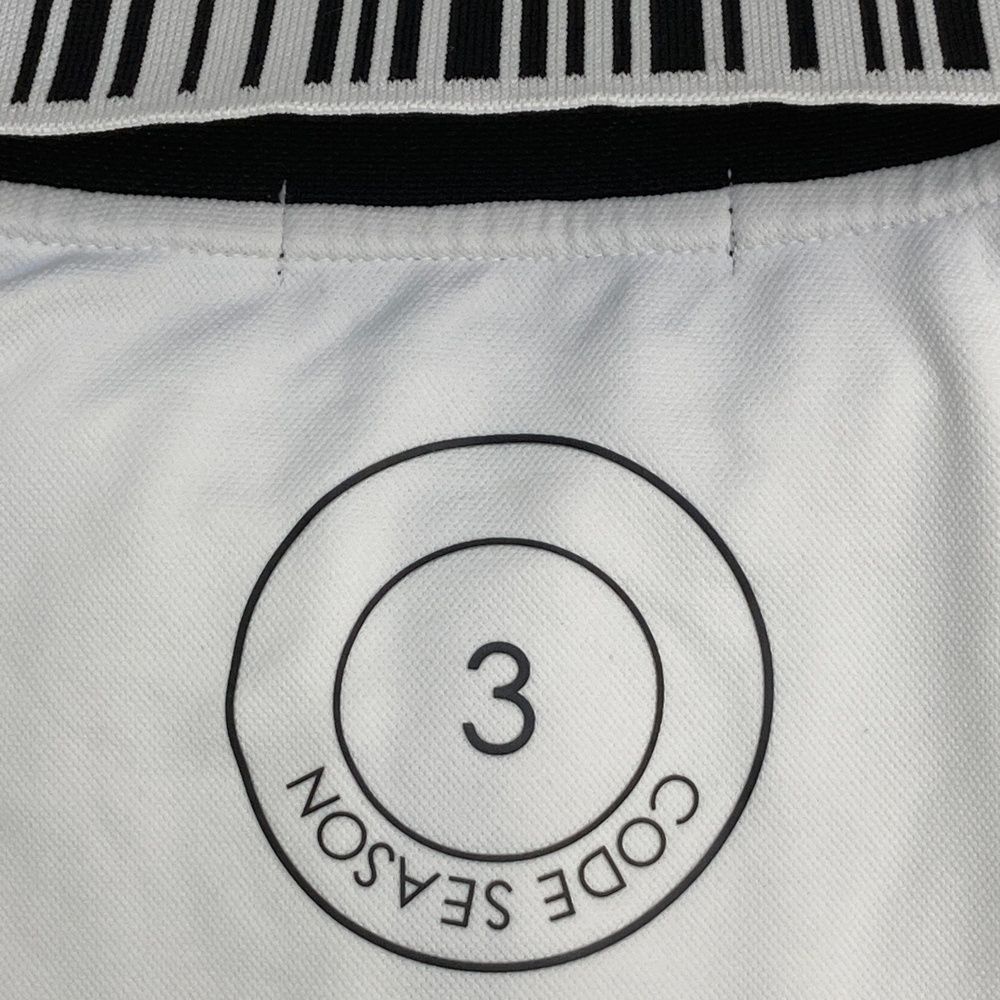 サイズ 48 MARK-LONA マークアンドロナ ハーフジップ 半袖ポロシャツ ホワイト系 ゴルフウェア メンズ ストスト シャツ メンズウェア ゴルフ