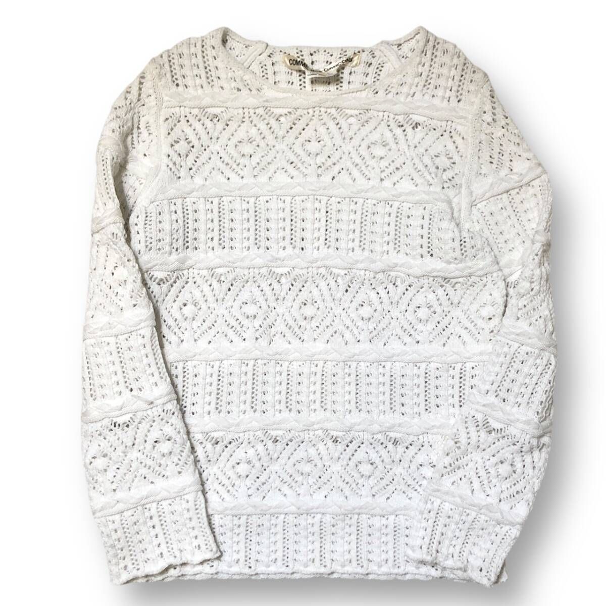 23ss COMME des GARCONS メッシュニット M ホワイト コムデギャルソン 