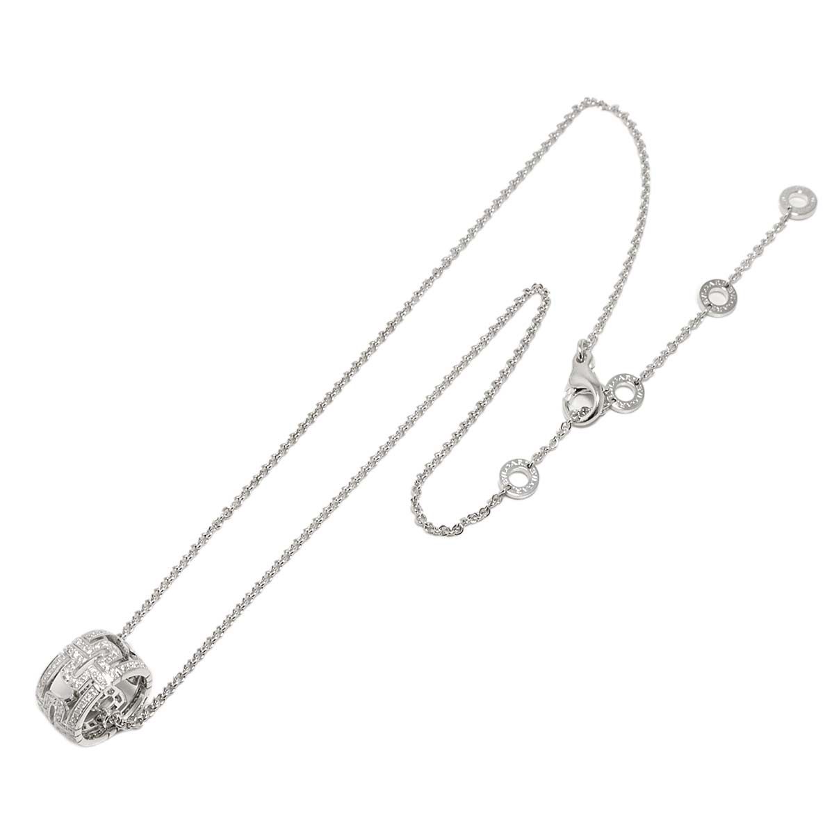 ブルガリ BVLGARI パレンテシ ダイヤ ネックレス 45cm K18 WG ホワイト