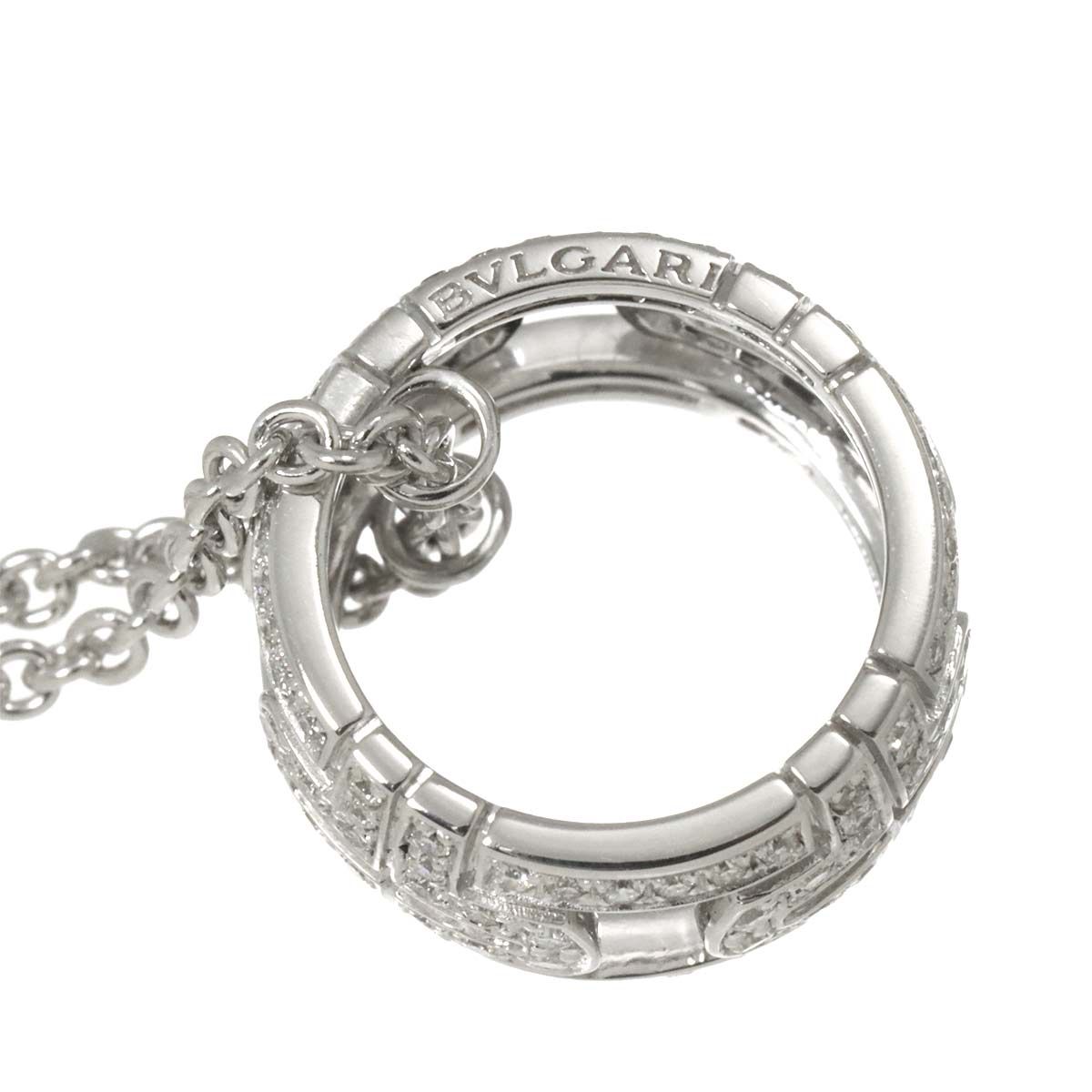 ブルガリ BVLGARI パレンテシ ダイヤ ネックレス 45cm K18 WG ホワイト