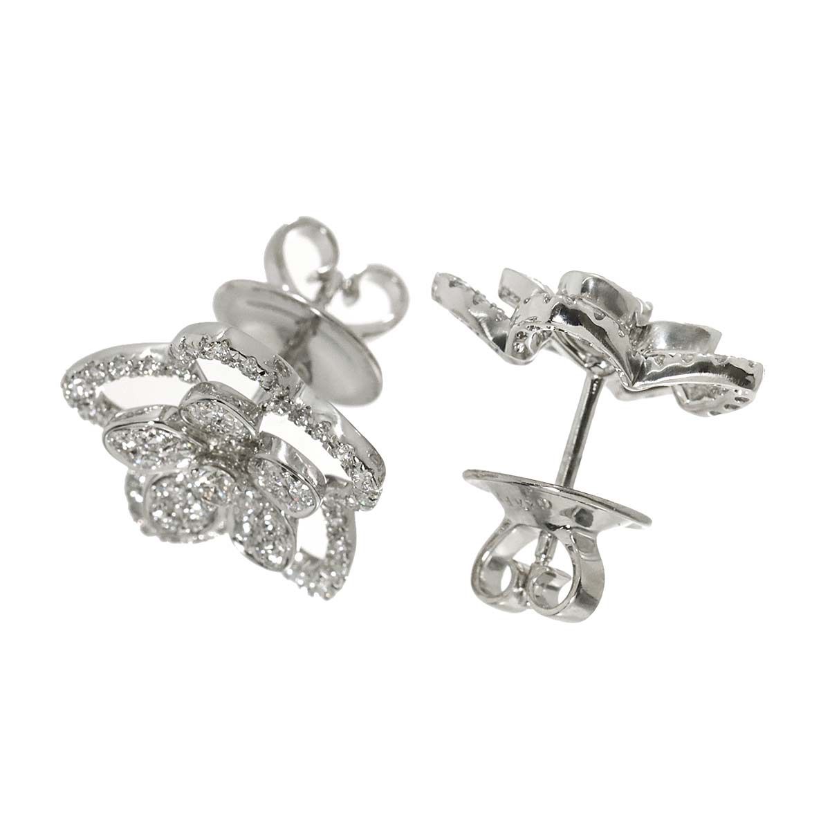グラフ GRAFF ワイルドフラワー ダイヤ ピアス K18 WG ホワイト