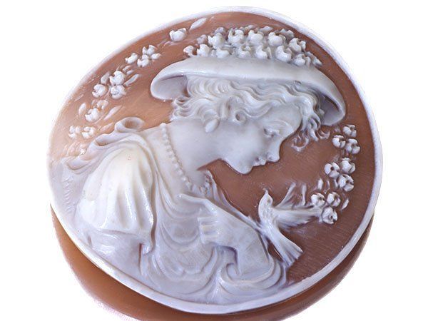 ジュエリー極】ラファエレ・ペルニーチェ作 素敵な女性と小鳥の彫刻