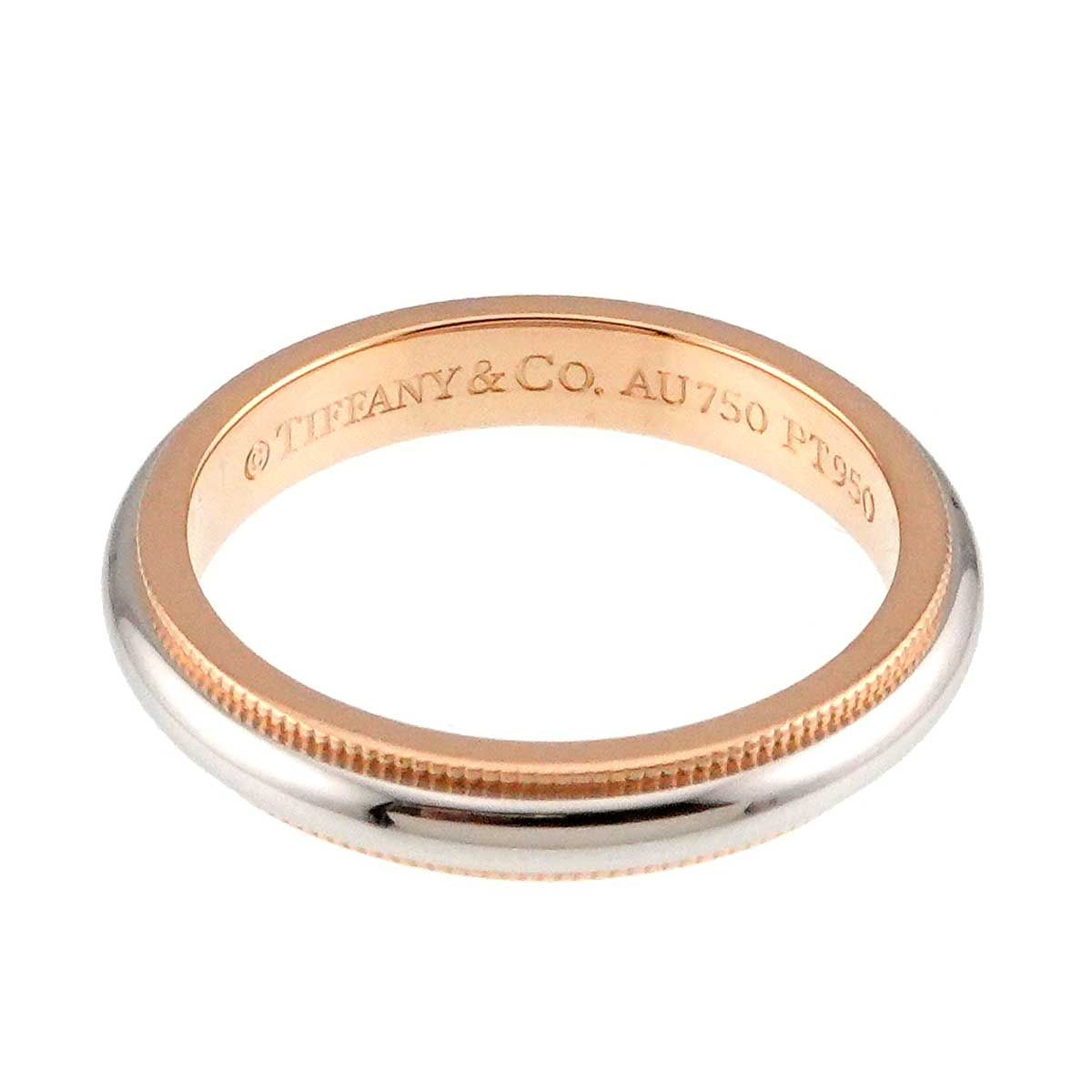 ティファニー TIFFANY&Co. ミルグレイン バンド 13号 リング Pt