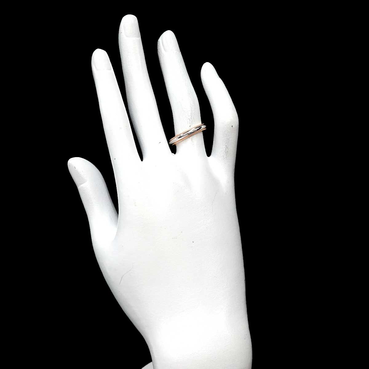 ティファニー TIFFANY&Co. ミルグレイン バンド 13号 リング Pt