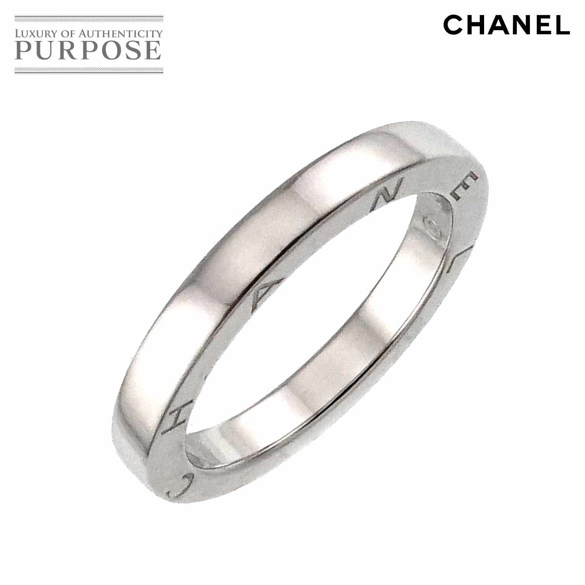シャネル CHANEL シグネチャー 14.5号 リング Pt プラチナ ロゴ 指輪