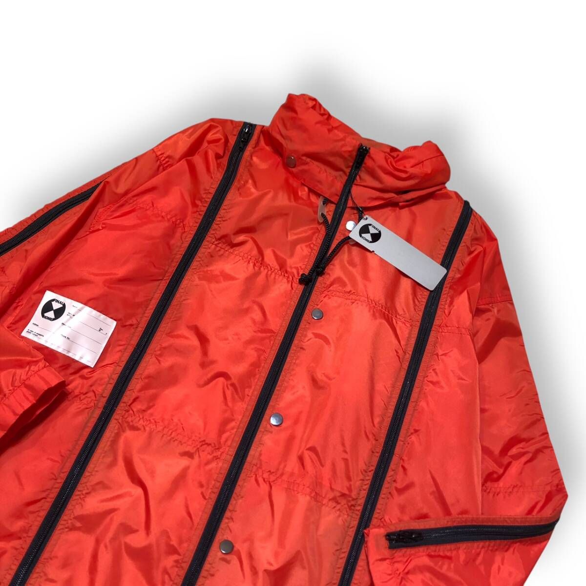 FINAL HOME 多重ジップナイロンコート コート XSサイズ レッド FH11-FA