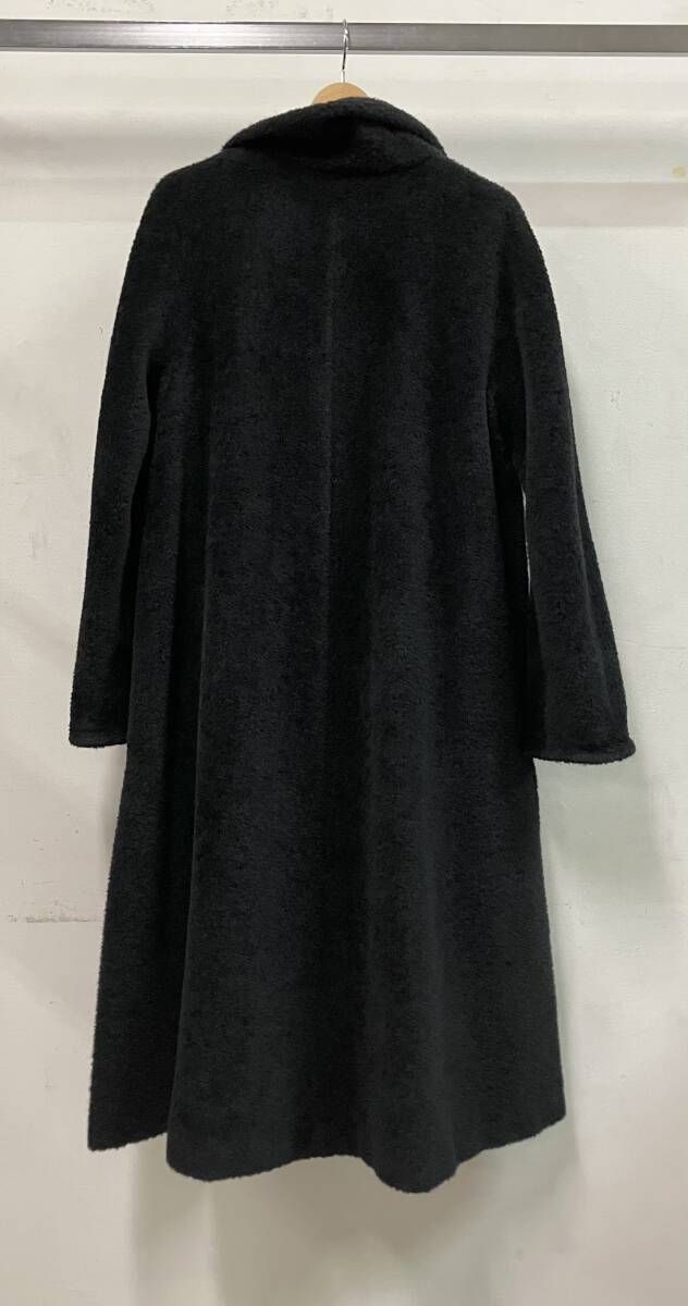 極美品　Max Mara 白タグ　アルパカ　シャギーコート　ブラック　L マックスマーラ 白タグ アルパカ シャギーコート ボア ロングコート