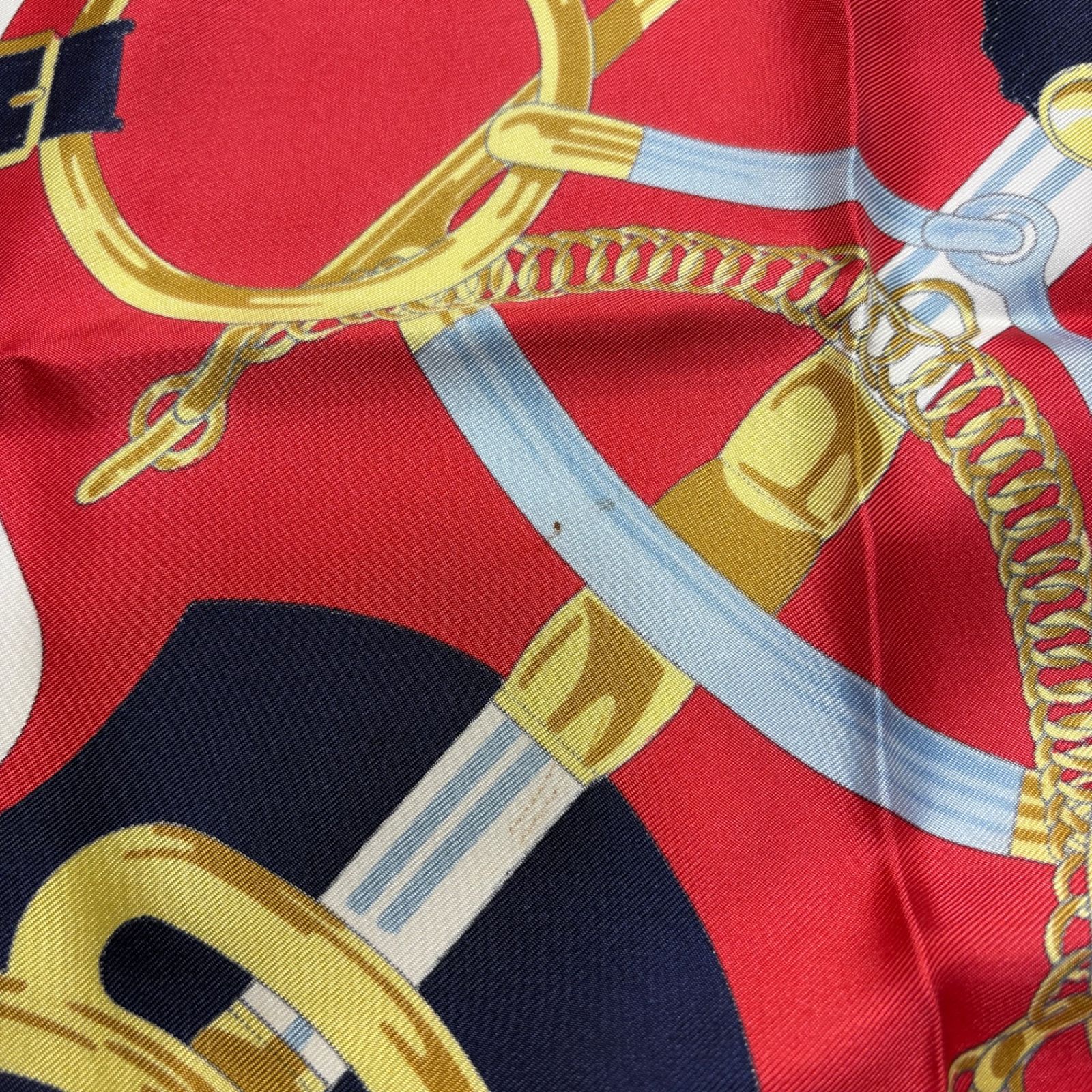 2510-132｜エルメス カレ 90 スカーフ シルク ネイビー タグあり