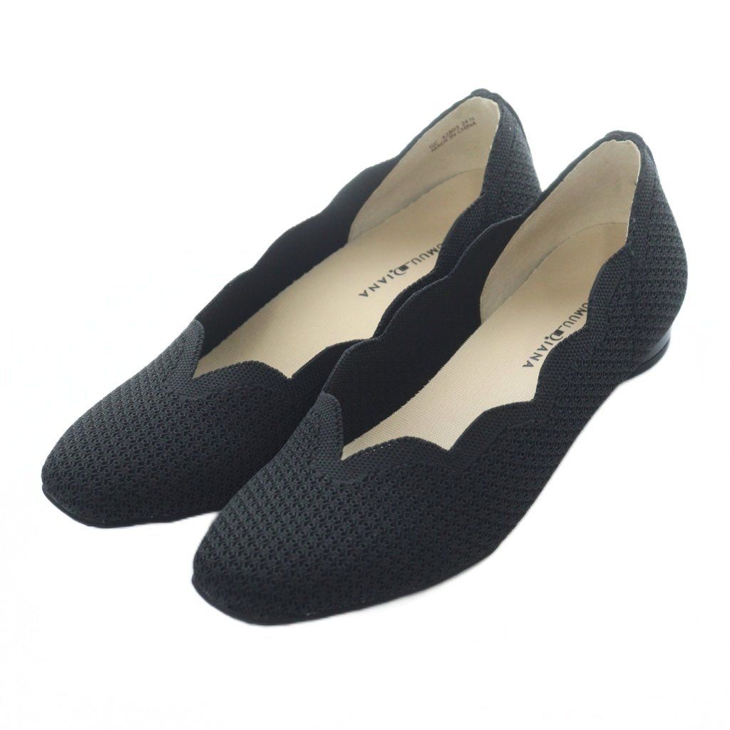 ダイアナ DIANA CUMUU ニットフラットシューズ スクエアトゥ