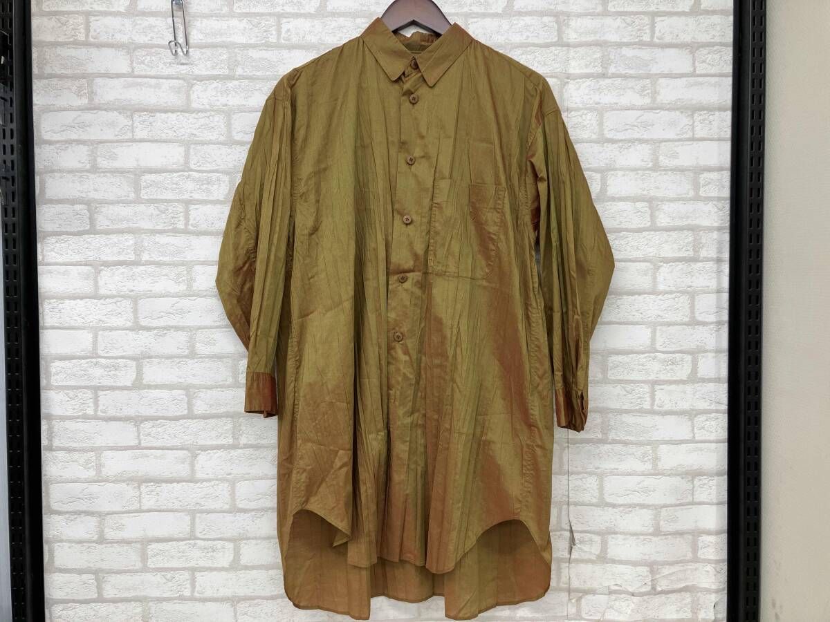 ISSEY MIYAKE IM 71 FJ 930 イッセイミヤケ 長袖シャツ イエロー オレンジ系 レディース Mサイズ
