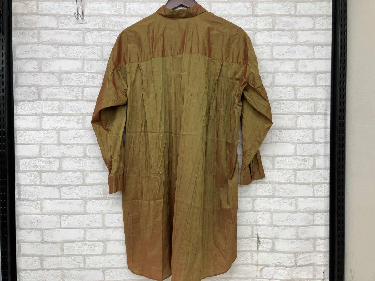 ISSEY MIYAKE IM 71-FJ 930 イッセイミヤケ 長袖シャツ イエロー×オレンジ系 レディース Mサイズ