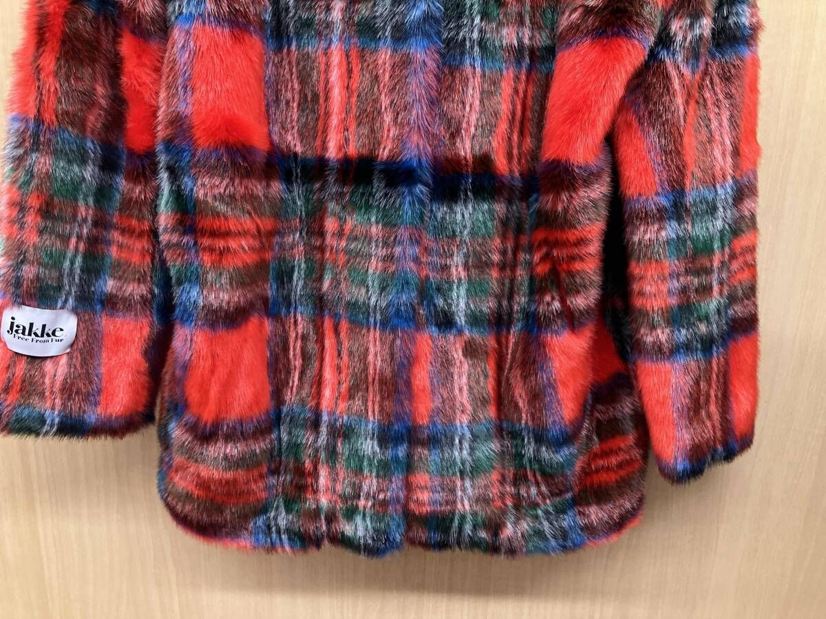 JAKKE ジャッキー エコ 小売業者 ファーコート タータンチェック