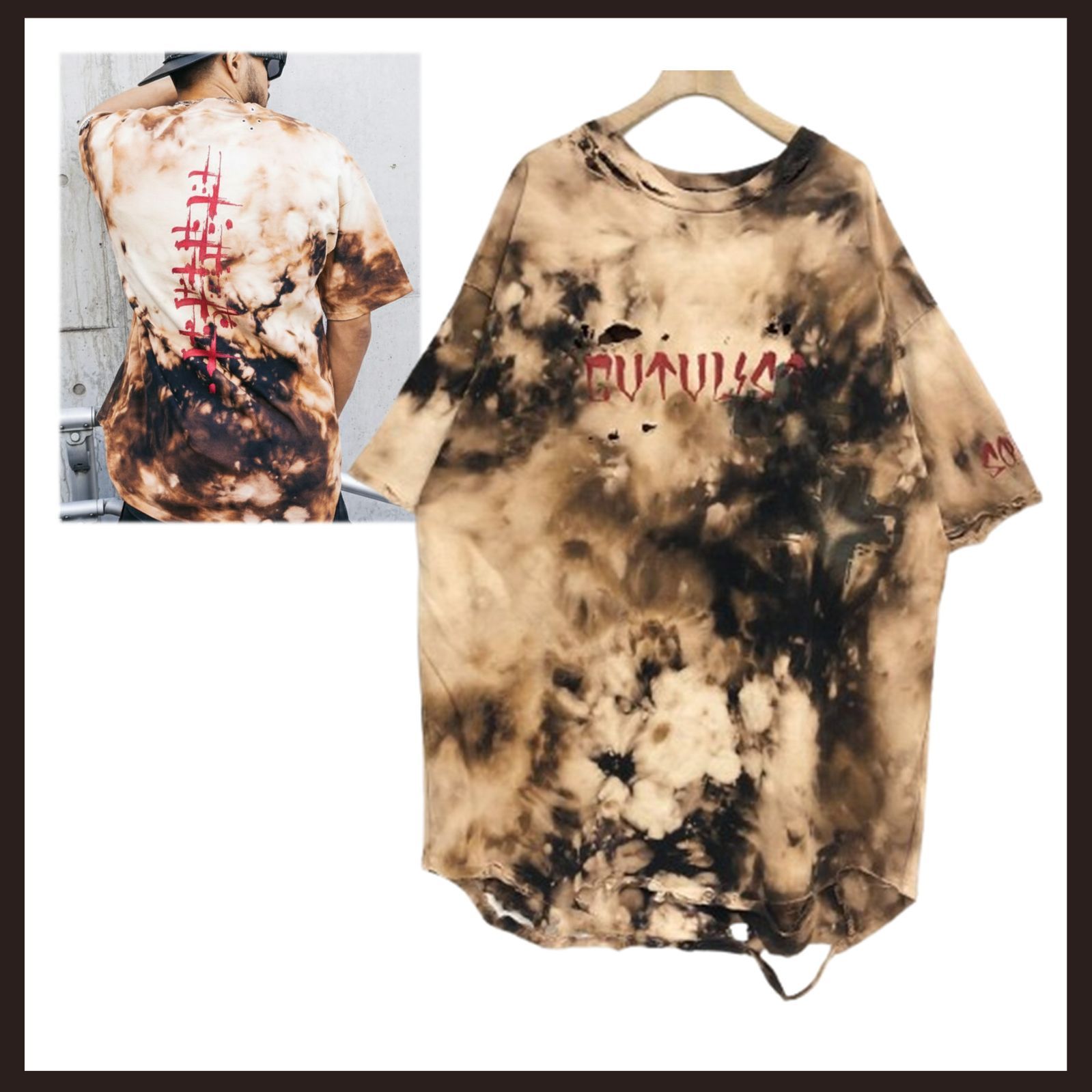 新品 未使用 CVTVLIST（カタリスト） ダメージ加工Tシャツ 2 ブリーチ