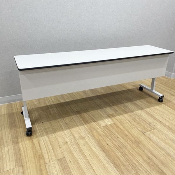 会議テーブル フラップ式 ポルカ 幕板付 W 1800 内田洋行 ウチダ ピュアホワイト