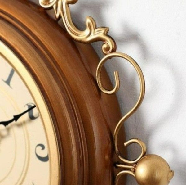 ブラウン】壁掛け時計 アンティーク調 シンプル 静音 アナログ