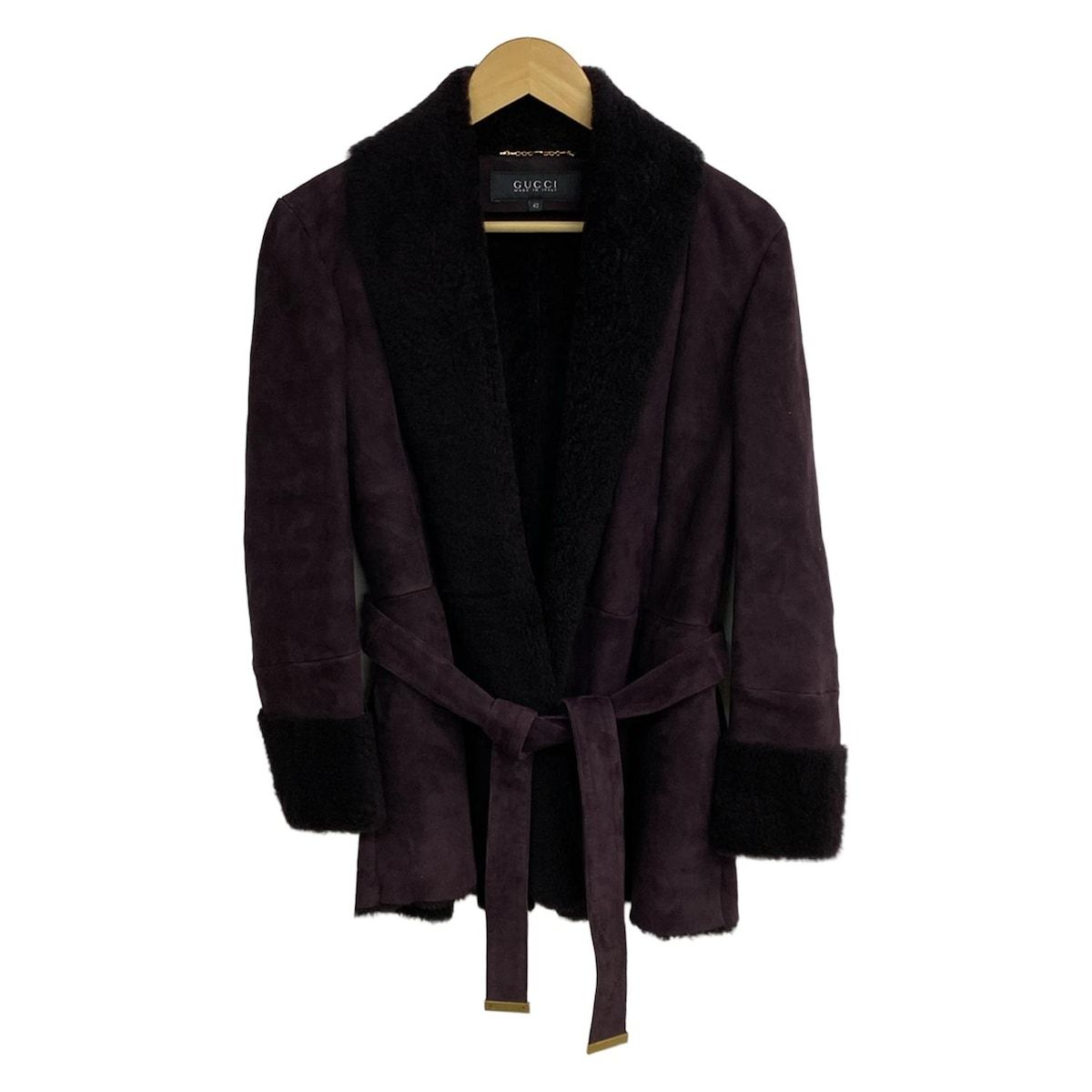 ご確約です！！GUCCIグッチ　コート　size42 GUCCI(グッチ) コート サイズ42 M レディース美品 - パープル×ダーク