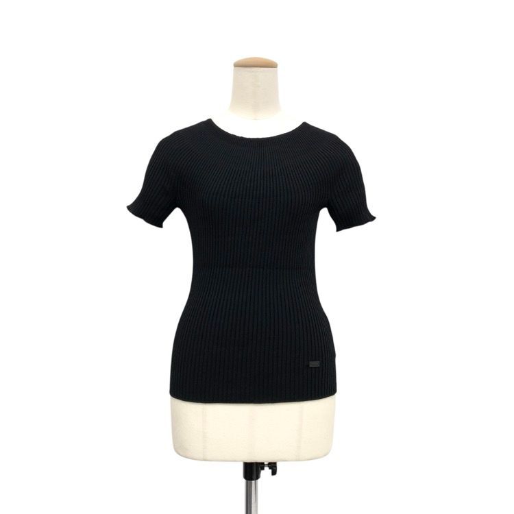 ＠FOXEY フォクシー ニットトップ ハーフムーン ブラック 38 37559-KSTOO