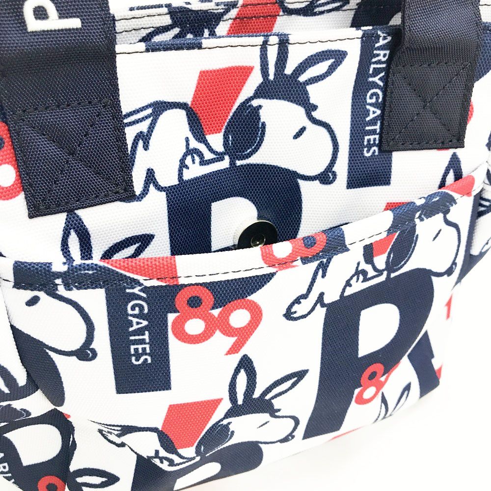 パーリーゲイツ　カートバッグ　SNOOPYスヌーピー　総柄 PEARLY GATES パーリーゲイツ × PEANUTS カートバッグ スヌーピー 総柄