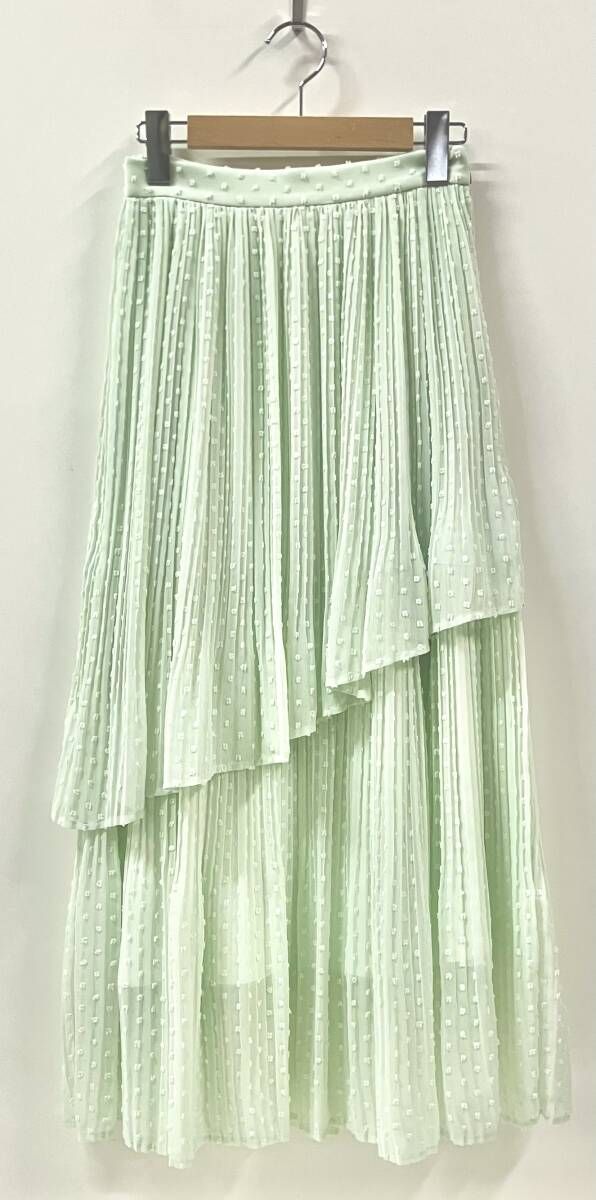 snidel スナイデル シアーティアードスカート プリーツスカート スカート サイズ0 SWFS251197 ライトグリーン ミント ガーリー・フェミニン