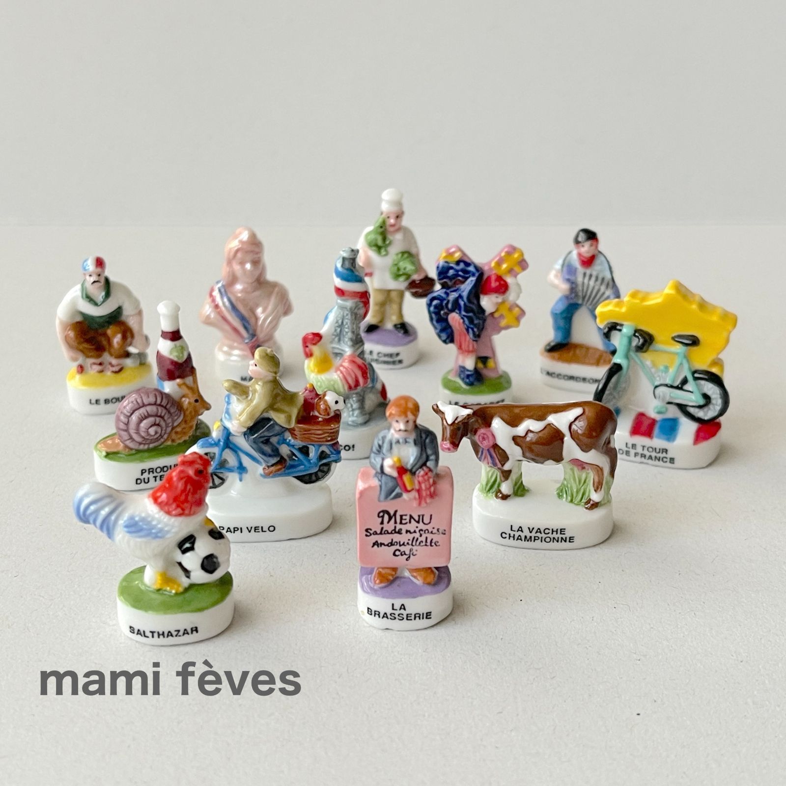 フェーヴ フランスの世界 12個 フランス フェーブ ミニチュア陶器