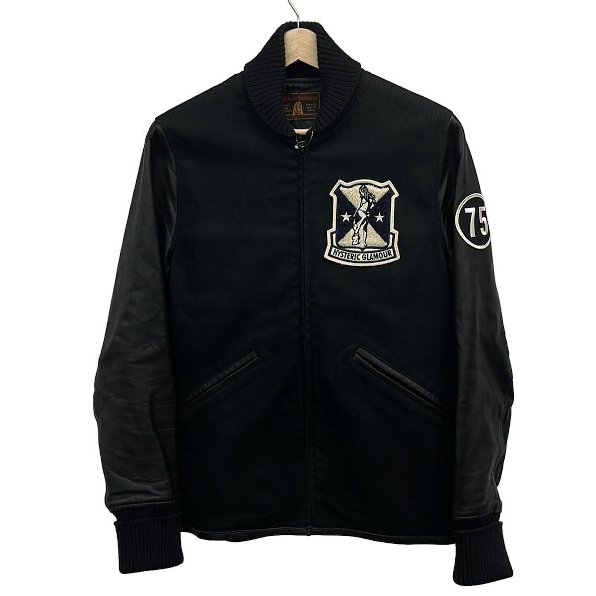 HYSTERIC GLAMOUR ネイビー ブルゾン HYSTERIC GLAMOUR（ヒステリックグラマー）の「JT/J-F-T pt JP