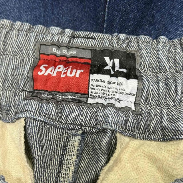 SAPEur DENIM VINTAGE BASKET SHORTS SIZE-XL サプール デニム