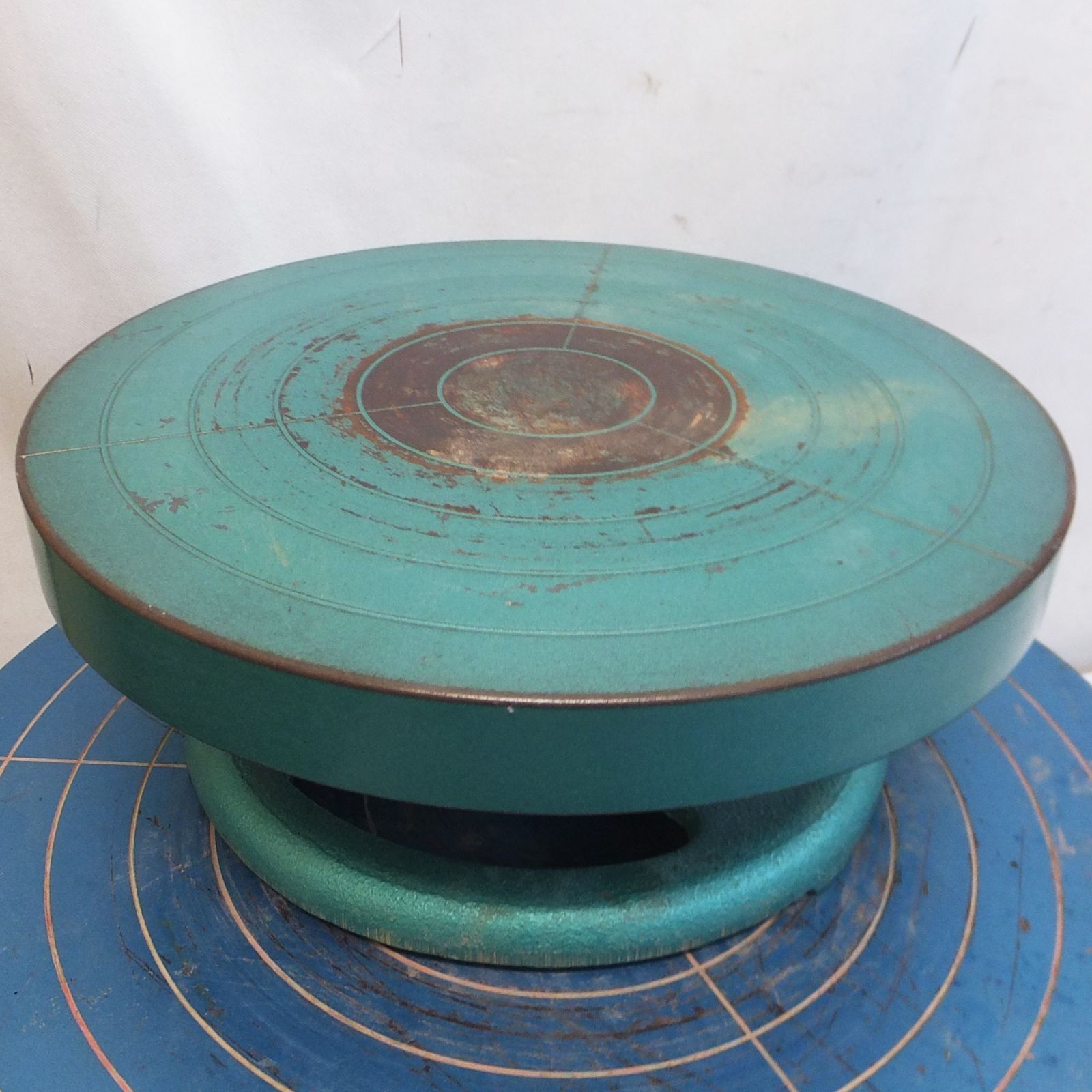 R599【陶芸】手回しろくろ 2種 まとめ売り 径35cm 径25cm 中古 /10