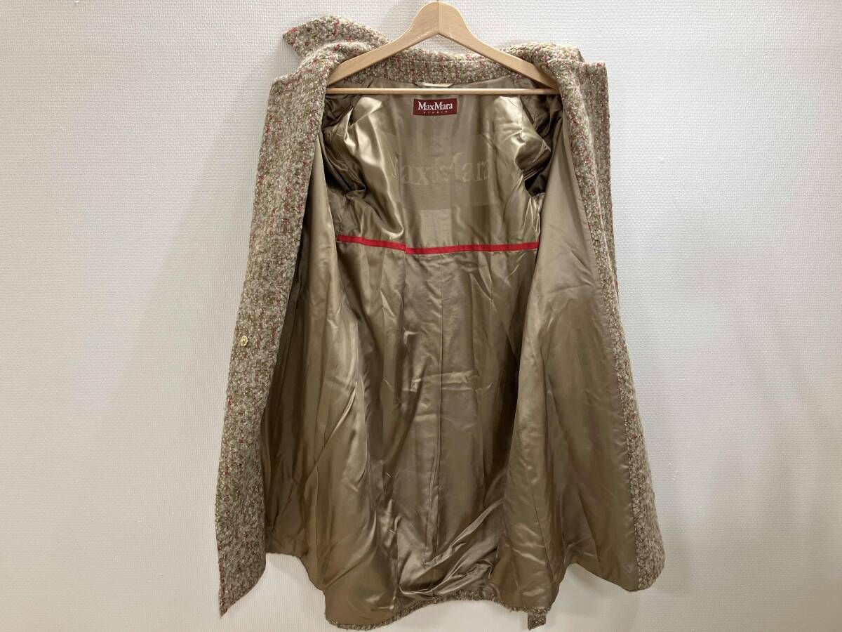 MaxMara ツイードロングコート ベルト付き MAX MARA マックスマーラ STUDIO ツイードロングコート ロングコート