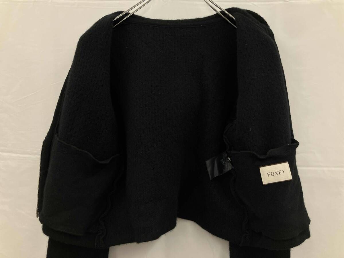FOXEY/フォクシー ドーヴィル　フォクシー カシミヤ混 ニットパーカー　40 foxey フォクシー ニットパーカー 37167-KAJFI431U カシミヤ混 日本製