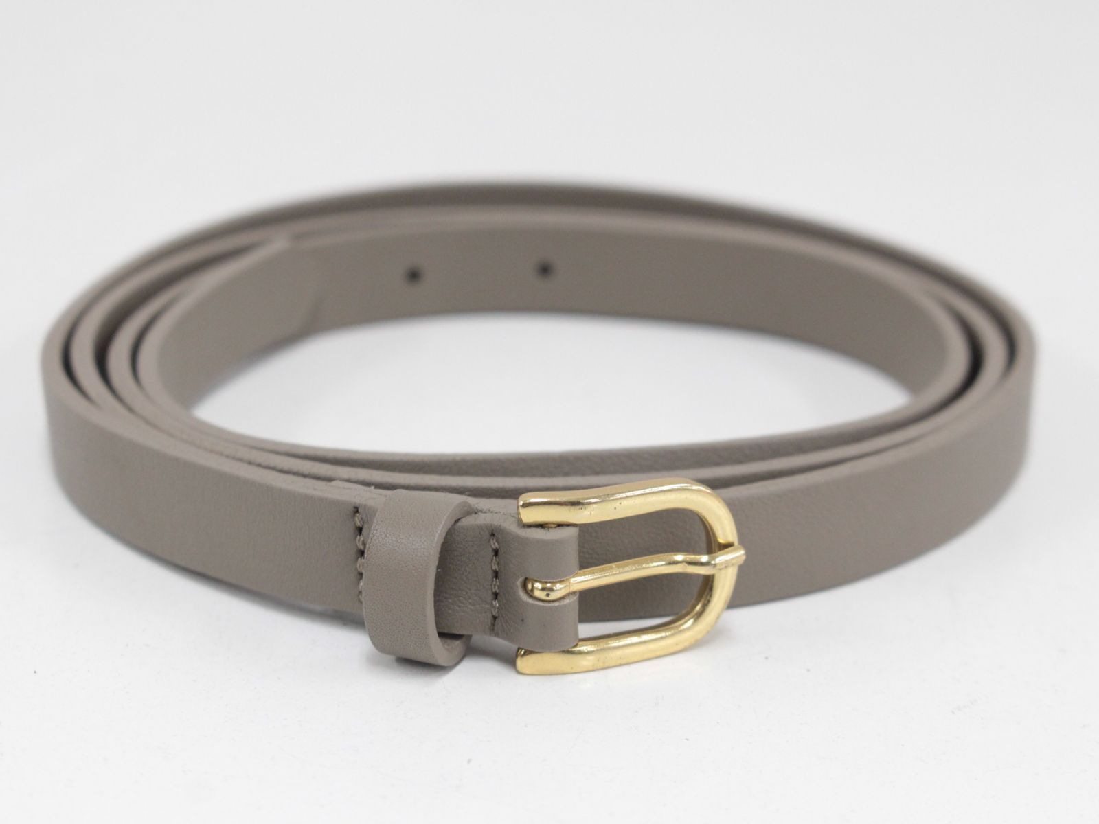 行董】美品 MAISON BOINET/メゾンボワネ レザーベルト グレージュx