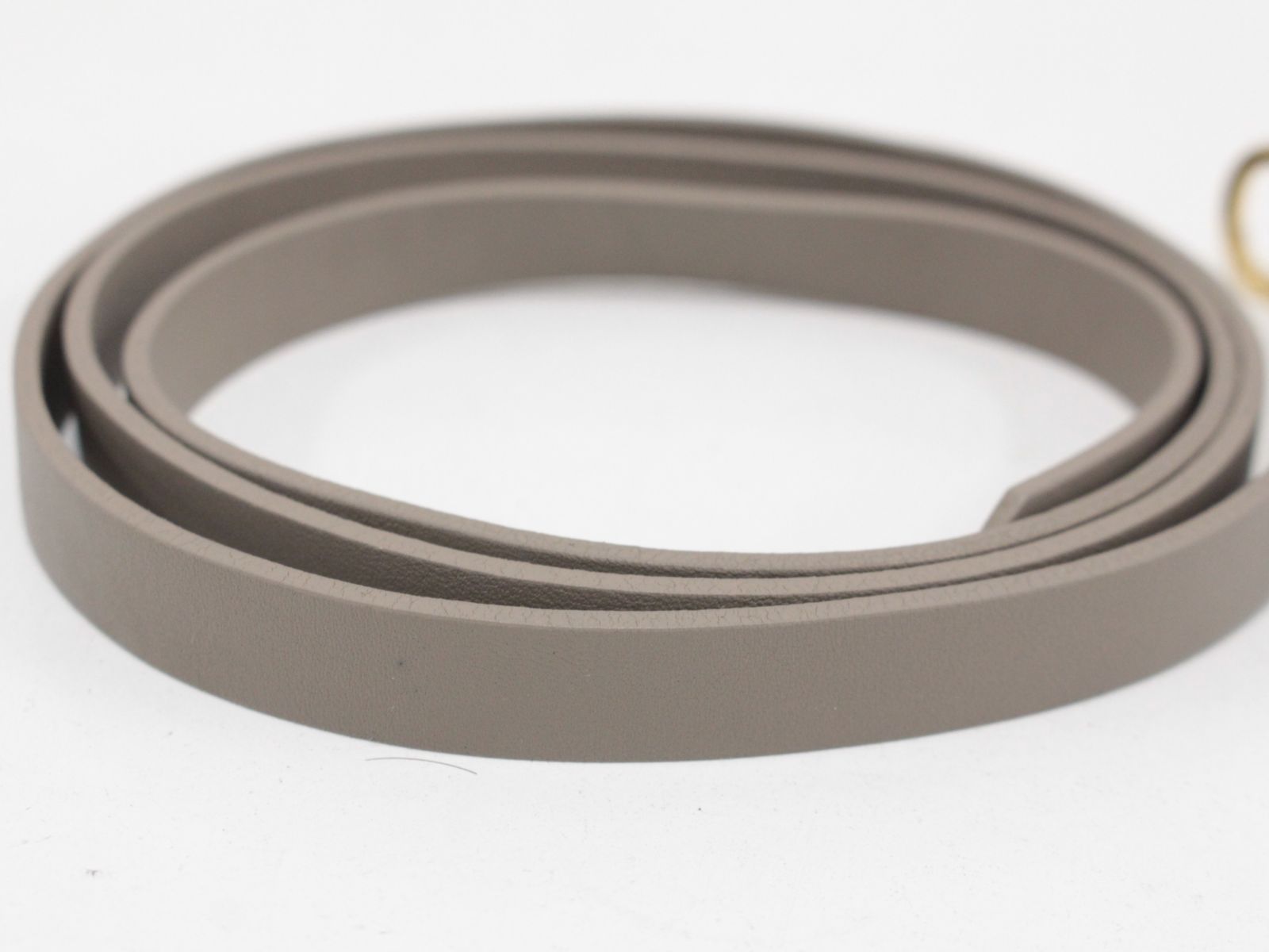 行董】美品 MAISON BOINET/メゾンボワネ レザーベルト グレージュx