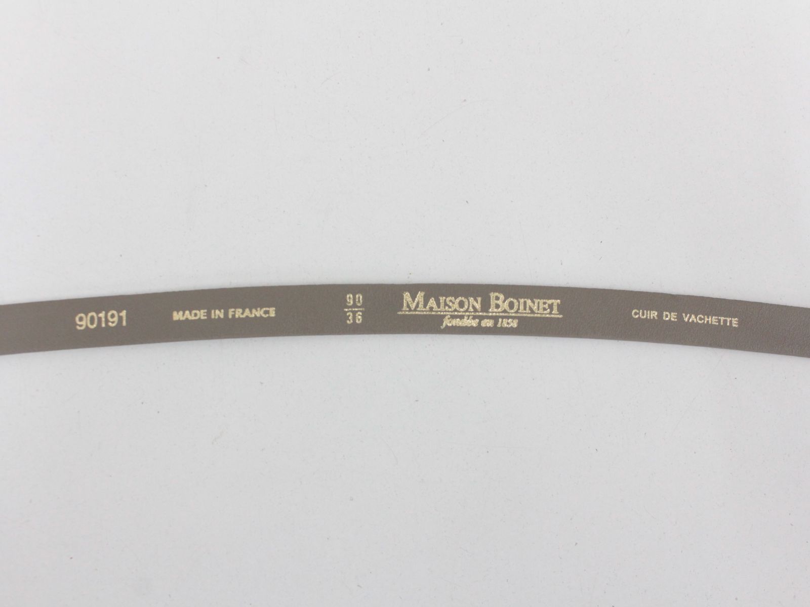 行董】美品 MAISON BOINET/メゾンボワネ レザーベルト グレージュx