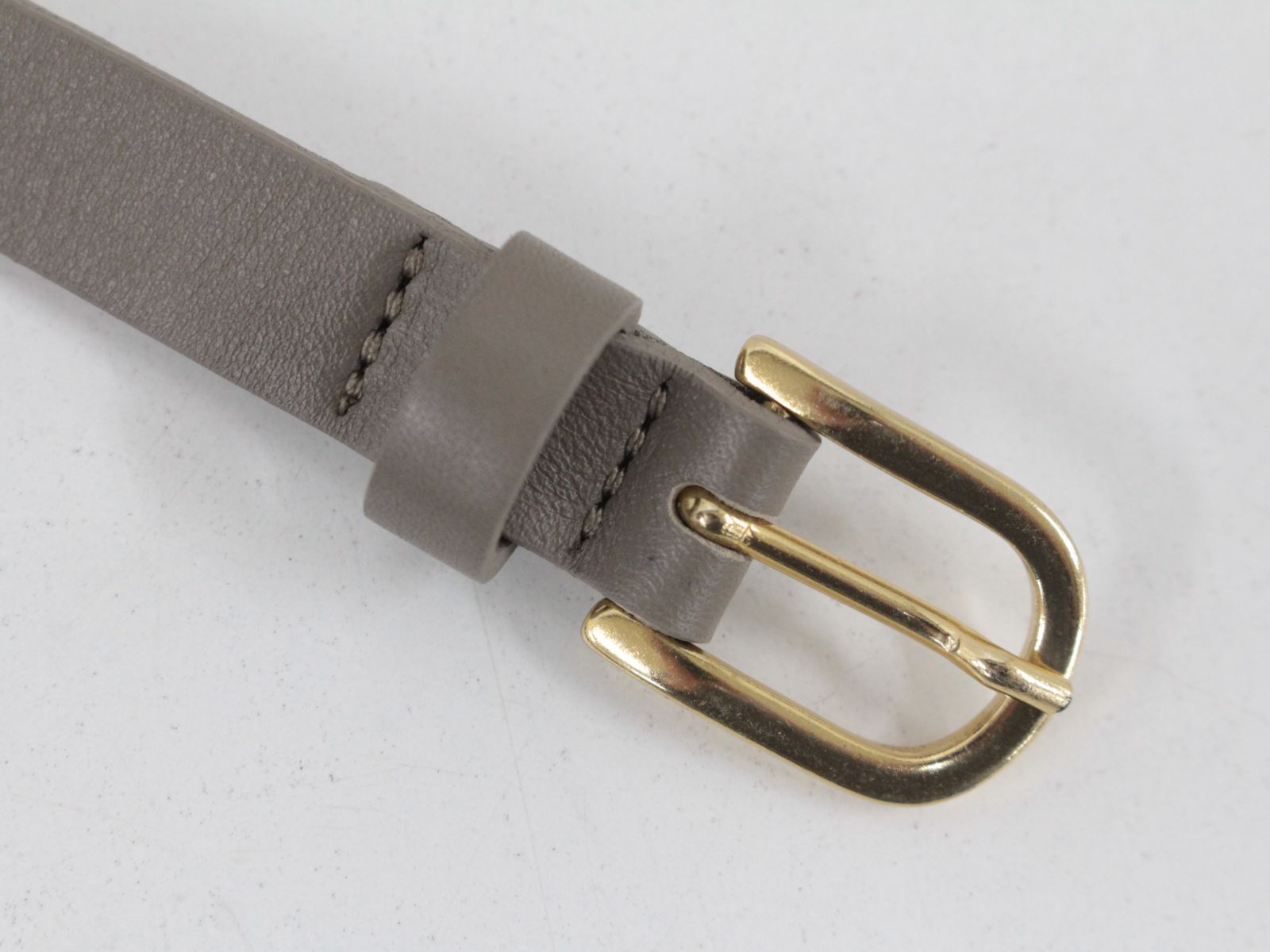 行董】美品 MAISON BOINET/メゾンボワネ レザーベルト グレージュx