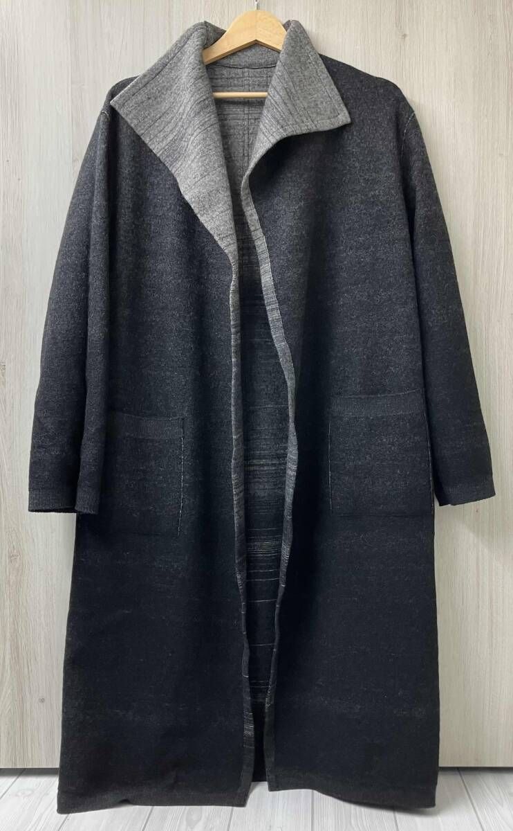 iines イイネス　新品　ウール　コート　羽織り　グラデーション　佐藤繊維 iines イイネス 新品 ウール コート 羽織り グラデーション 佐藤繊維
